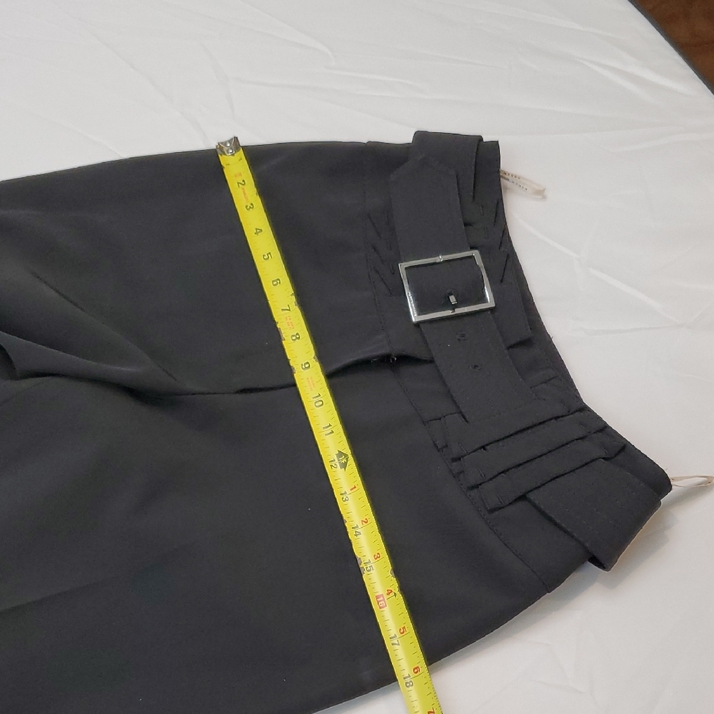 Karen Millen Black Boot Cut Flare Pants With Belt Office Trouser High Waist Sz 6 - Picture 10 of 14